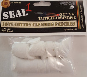 7/8" ,177-.22 100% Cotton Cleaning Patches Bag of 250