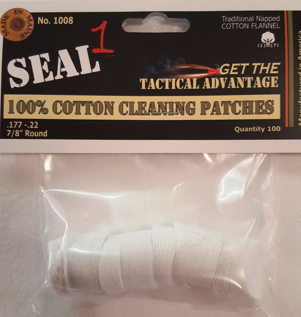 7/8" ,177-.22 100% Cotton Cleaning Patches Bag of 100