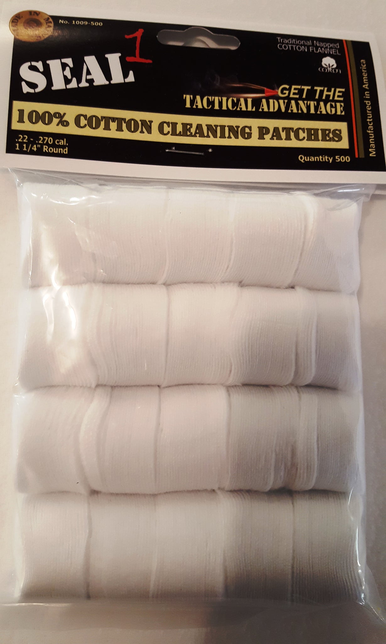 .22-.270 1 1/4" Cleaning Patches Bag of 500