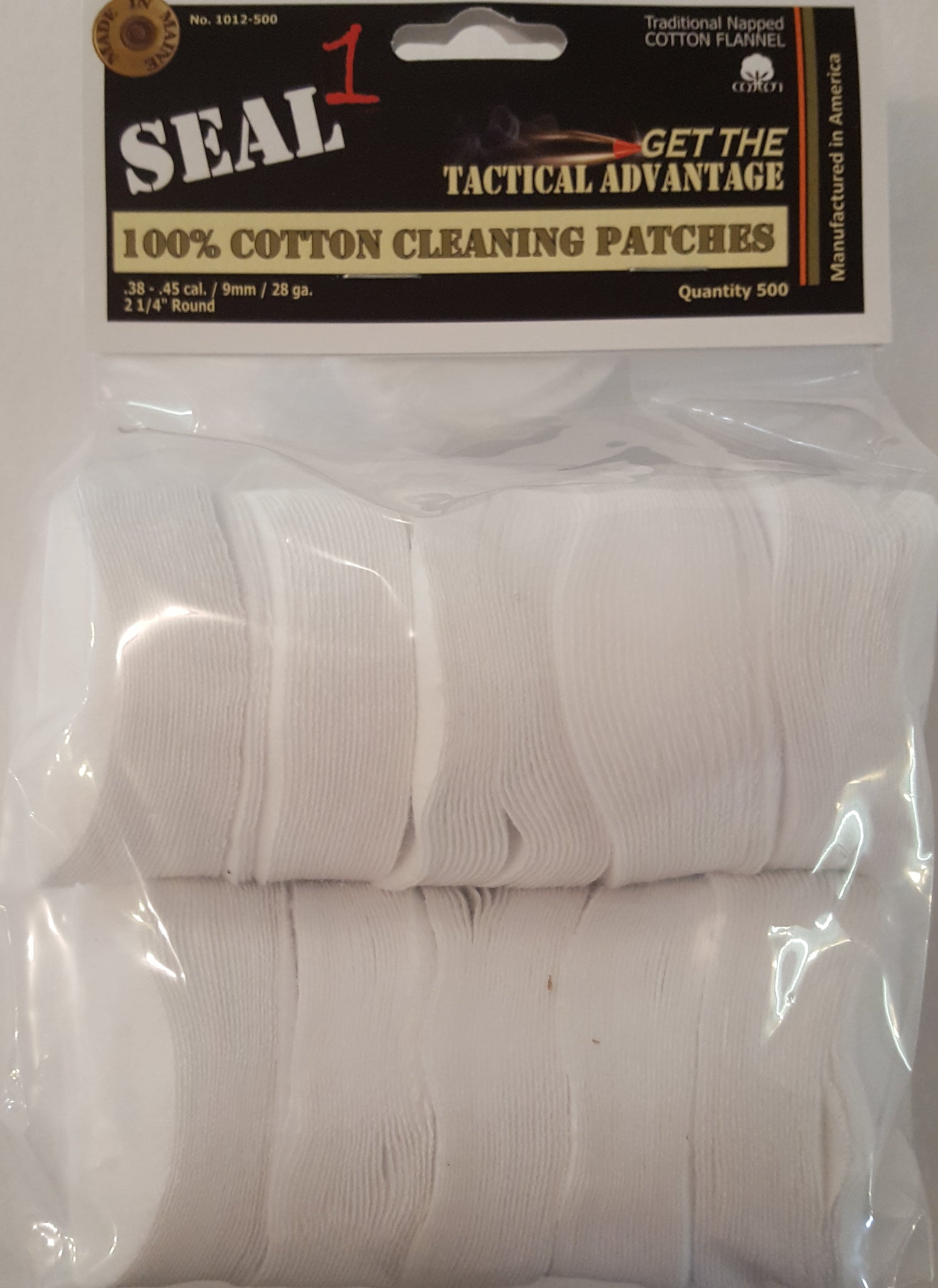 .38-.45, 9MM, 28ga .410 2 1/4" Cleaning Patches Bag of 500